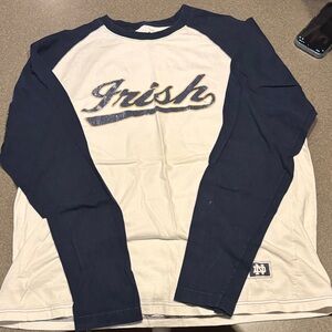 Adidas Navy and White Irish Long Sleeve Tee